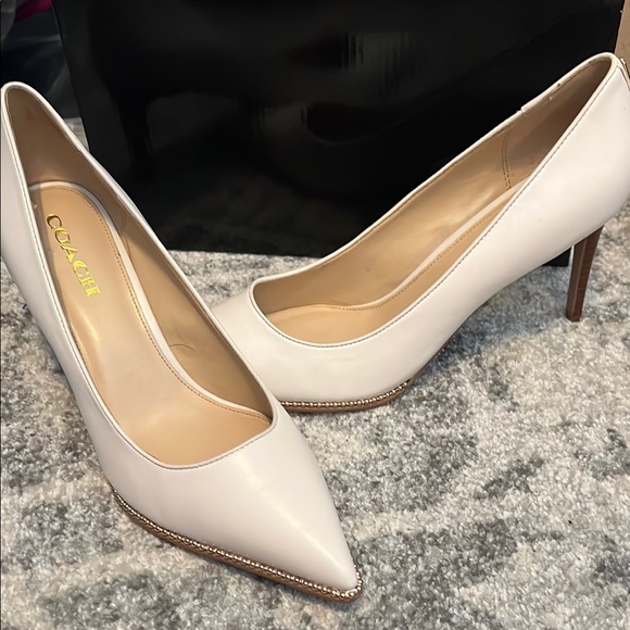 Coach White Elegant Pointed-Toe Heels - Picture 7 of 7